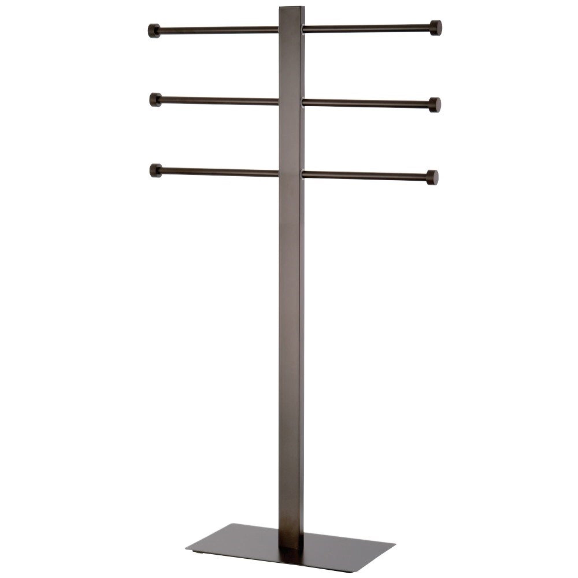 Kingston Brass CCS6025 Freestanding Stainless Steel Towel Holder with Rectangular Base, Oil Rubbed Bronze