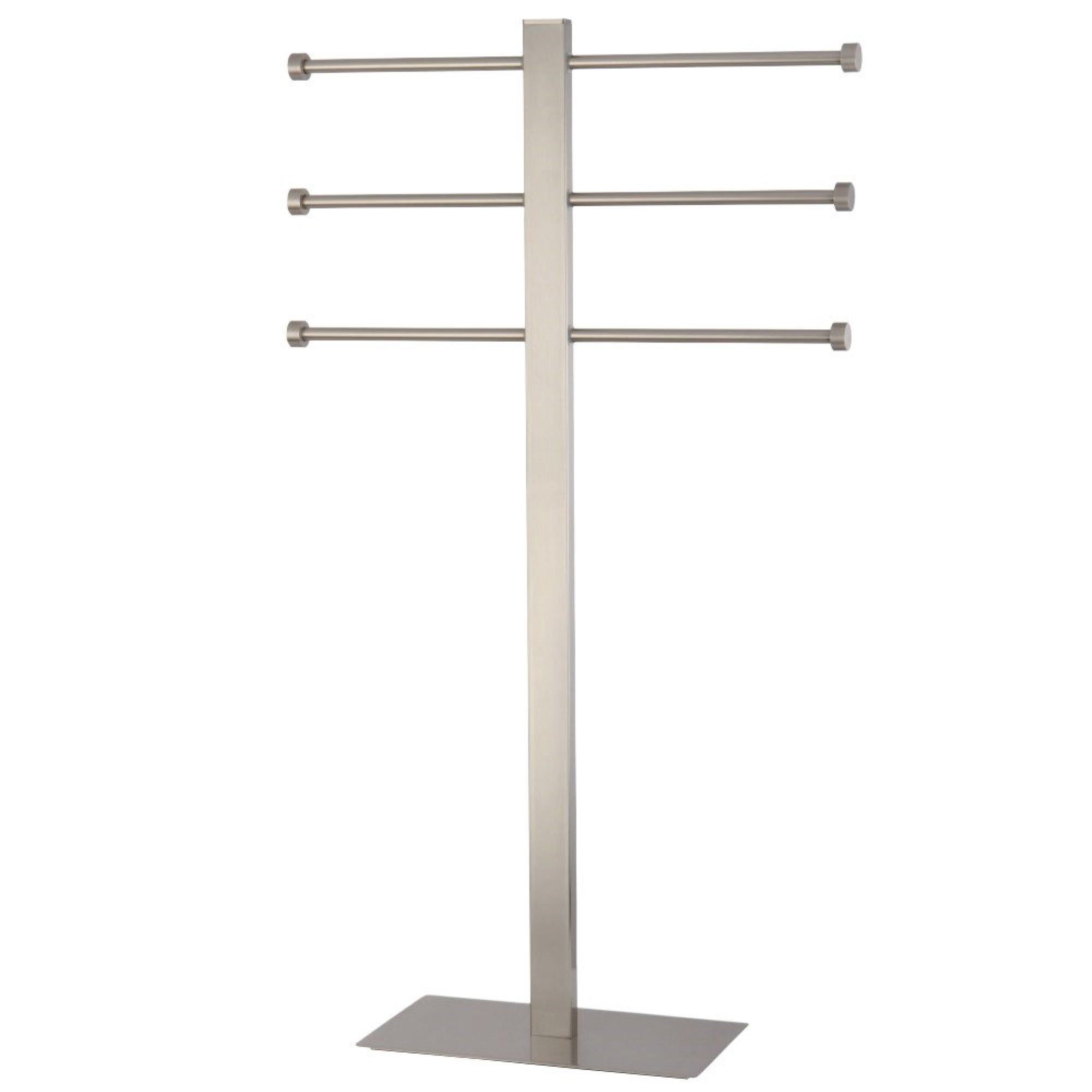 Kingston Brass CCS6028 Freestanding Stainless Steel Towel Holder with Rectangular Base, Brushed Nickel