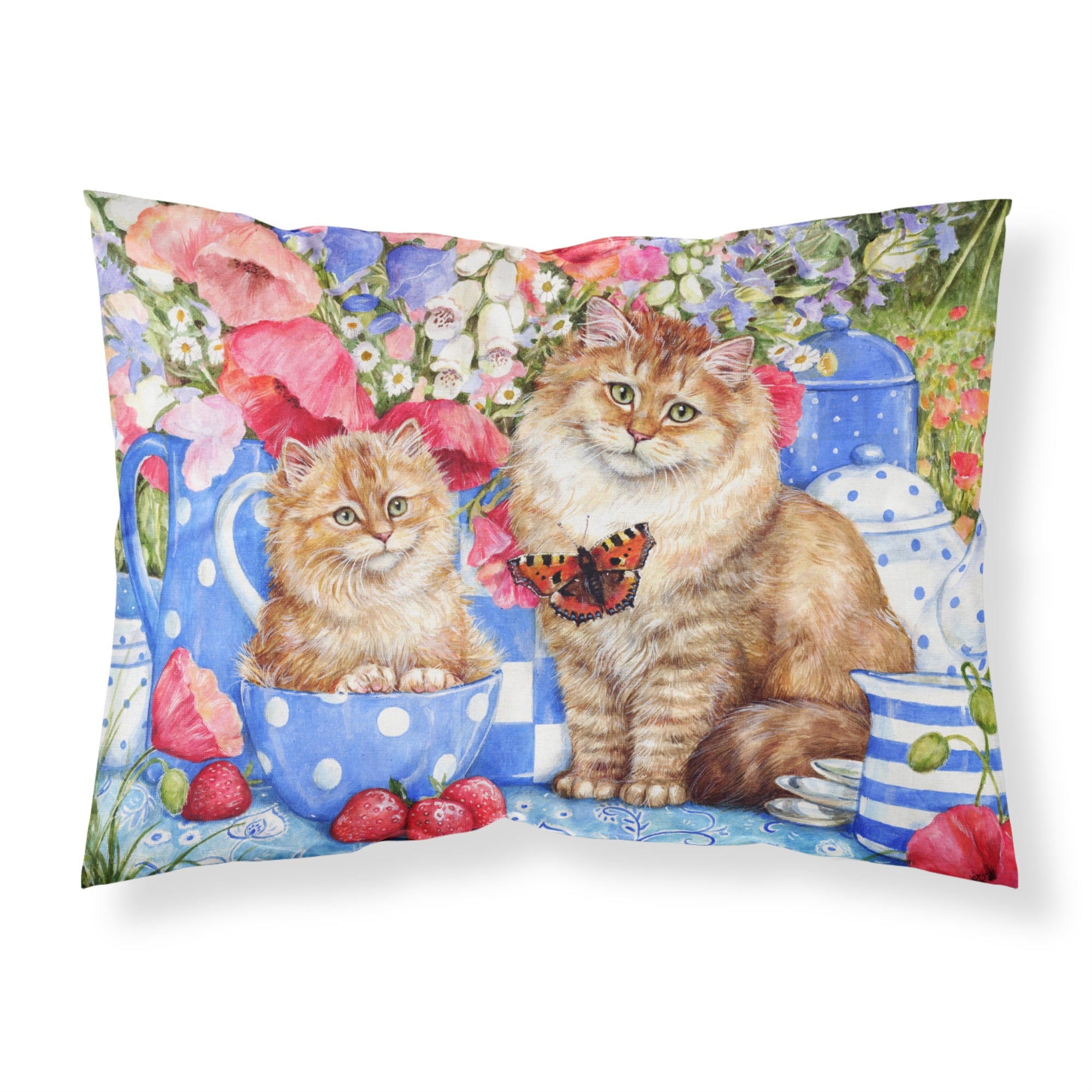 'Caroline'S Treasures Blue Cats Fabric Standard Pillowcase Cdco0200Pillowcase, Multicolor'