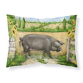 'Caroline'S Treasures Black Pig With Sunflowers Fabric Standard Pillowcase Cdco0373Pillowcase, Multicolor'