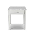 Alto 18 Square Italian Carrara White Marble Side Table with White Leg