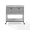 Connell Kitchen Island/Cart In Gray  Ample Storage, Faux Marble Countertop, Modern Farmhouse Design (Cf3036Wmgy)