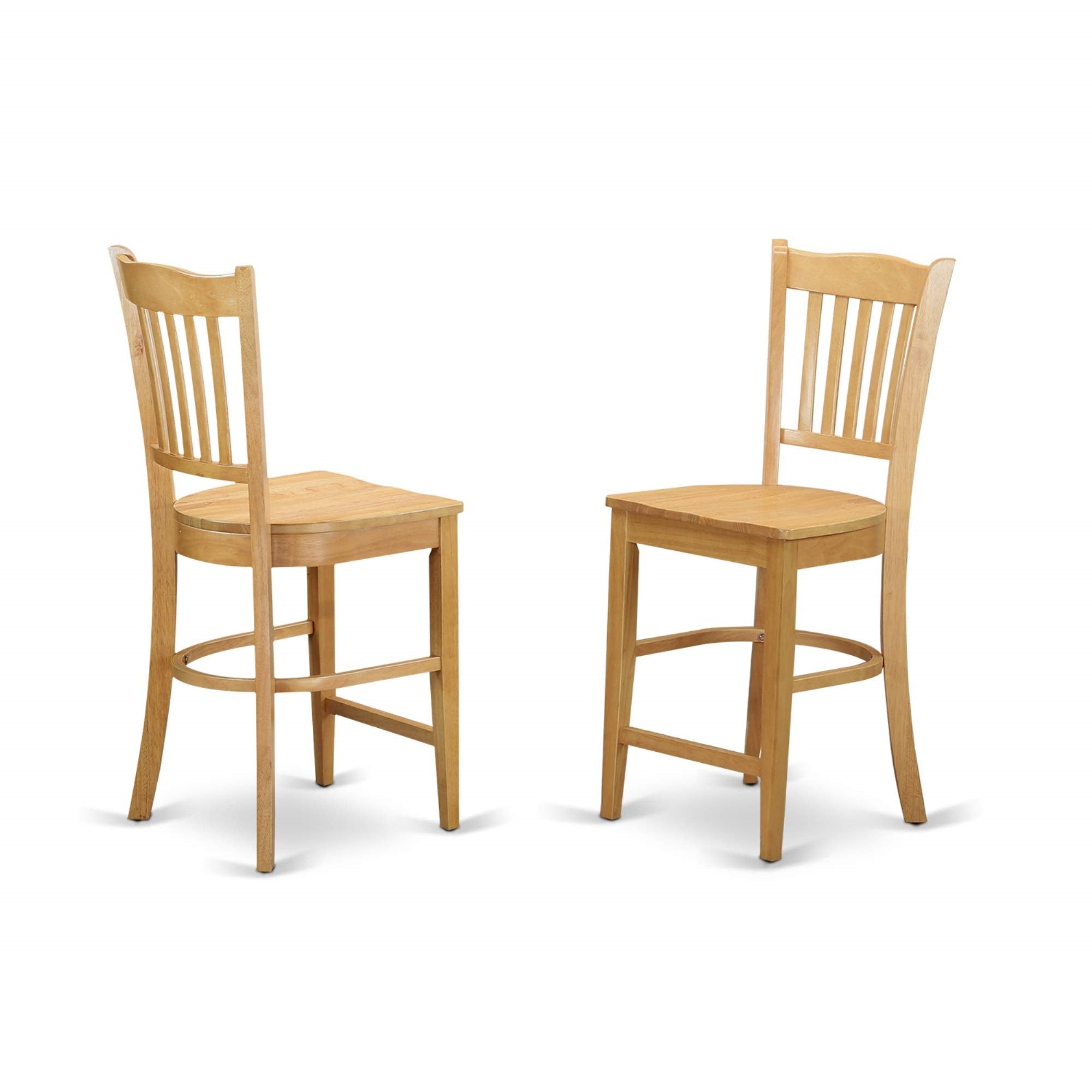 East West Furniture CFGR5-OAK-W 5 Piece Kitchen Counter Height Set Includes a Square Dining Room Table and 4 Wooden Seat Chairs, 42 x 42 x 36