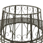 Roundabout Circular Outdoor Garden Tree Bench in Heavy Duty Grey Steel