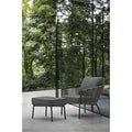 Yarrow Chair and Ottoman in Dark Gray Wicker and metal grey powdercoating legs