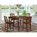 CHEL5-MAH-W 5 Pc pub height set-Square Counter height Table and 4 Kitchen counter Chairs