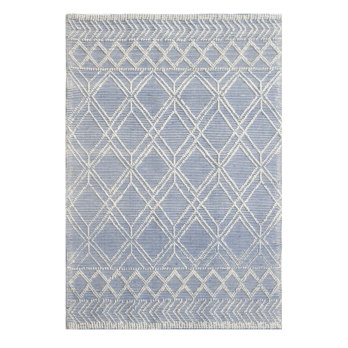 Chloe 7724 Blue Ivory Geo Area Rug, Size  6 X 9