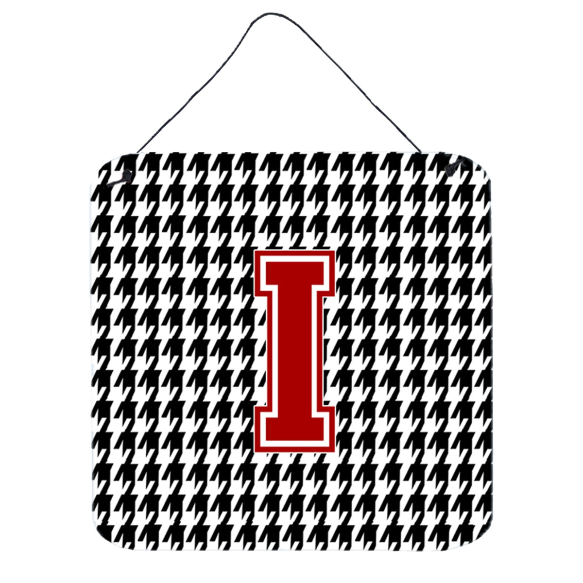 CarolineS Treasures Monograminitial I Houndstooth Wall Or Door Hanging Prints, 6 X 6 Inch  Inch , Multicolor