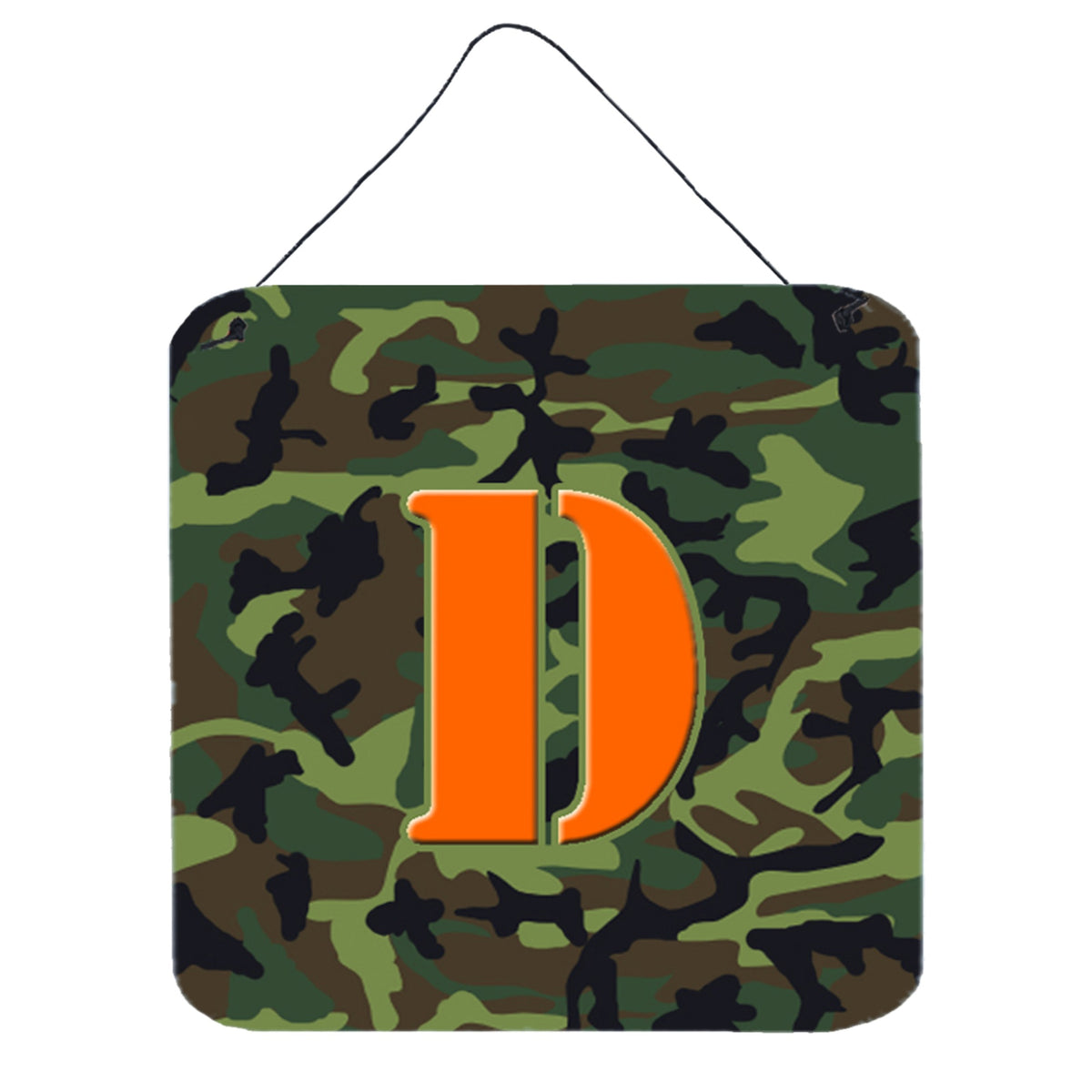 CarolineS Treasures Letter D Initial Monogramcamo Green Wall Or Door Hanging Prints, 6 X 6 Inch  Inch , Multicolor