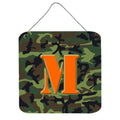 CarolineS Treasures Letter M Initial Monogramcamo Green Wall Or Door Hanging Prints, 6 X 6 Inch  Inch , Multicolor