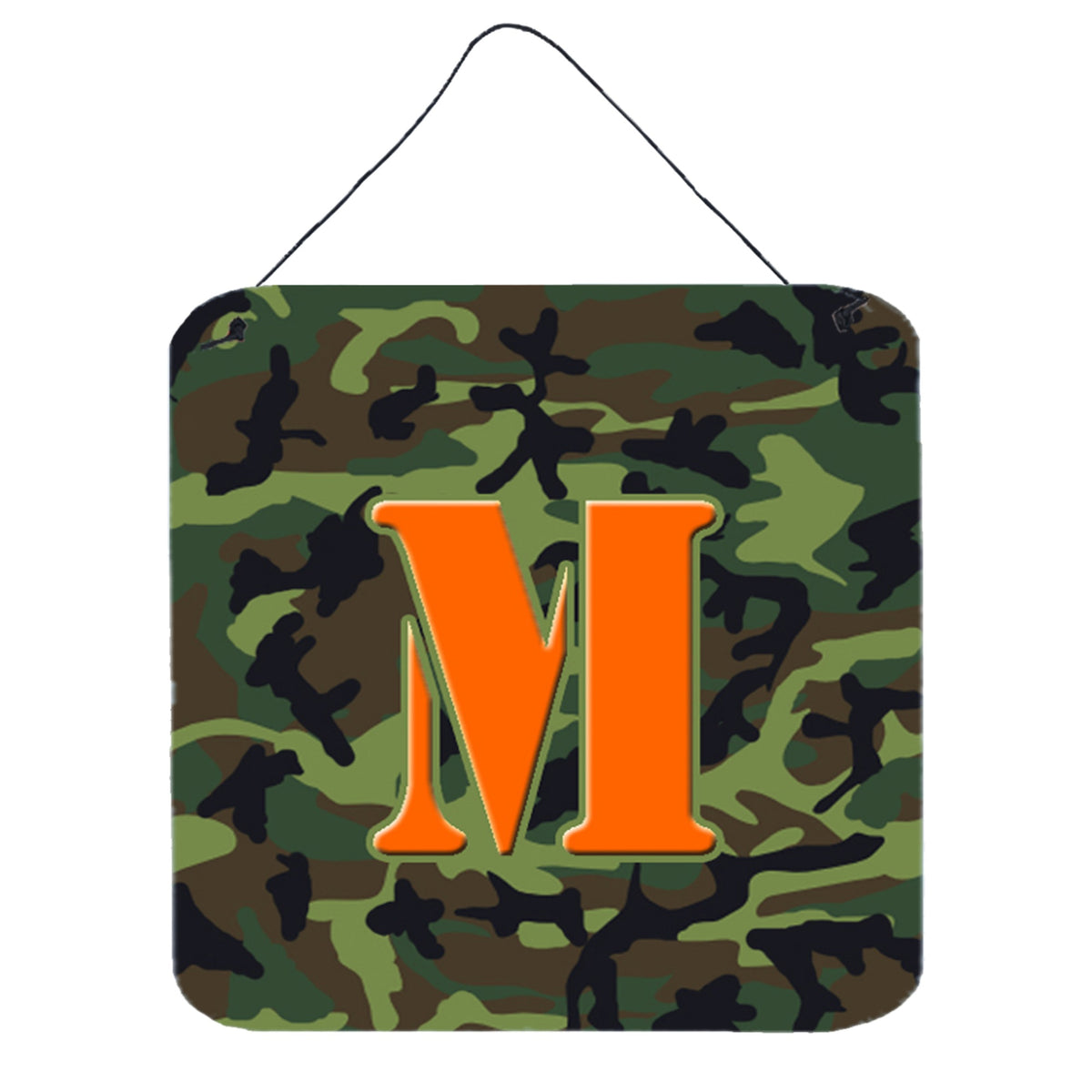 CarolineS Treasures Letter M Initial Monogramcamo Green Wall Or Door Hanging Prints, 6 X 6 Inch  Inch , Multicolor