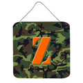 CarolineS Treasures Letter Z Initial Monogramcamo Green Wall Or Door Hanging Prints, 6 X 6 Inch  Inch , Multicolor