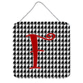 CarolineS Treasures Letter F Initial Monogramhoundstooth Black Wall Or Door Hanging Prints, 6 X 6 Inch  Inch , Multicolor