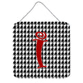 CarolineS Treasures Letter I Initial Monogramhoundstooth Black Wall Or Door Hanging Prints, 6 X 6 Inch  Inch , Multicolor