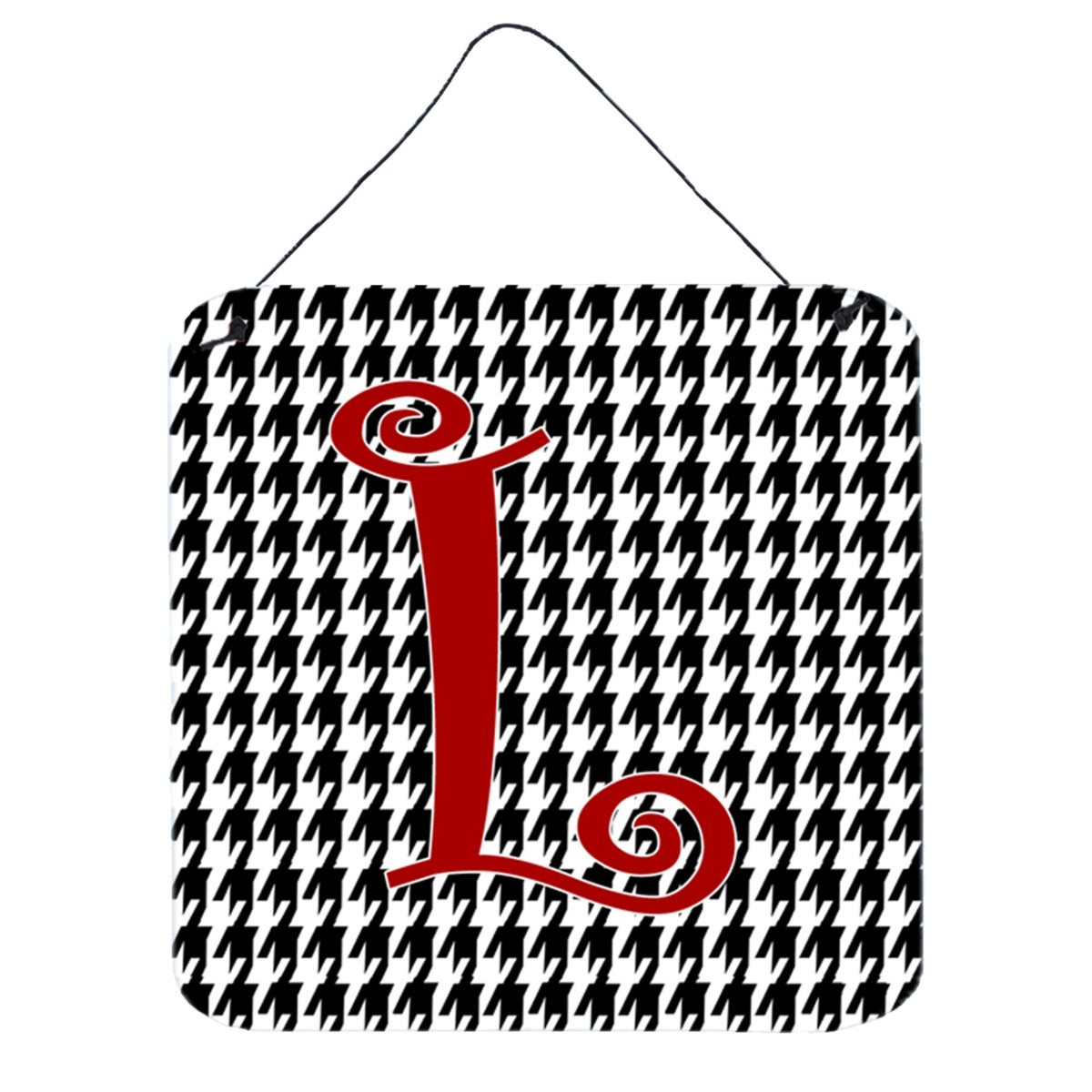 CarolineS Treasures Letter L Initial Monogramhoundstooth Black Wall Or Door Hanging Prints, 6 X 6 Inch  Inch , Multicolor