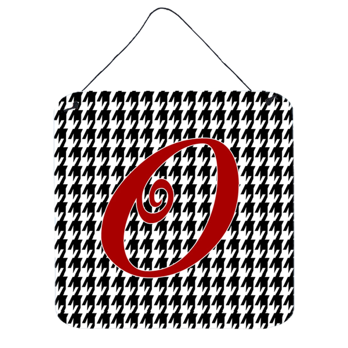 CarolineS Treasures Letter O Initial Monogramhoundstooth Black Wall Or Door Hanging Prints, 6 X 6 Inch  Inch , Multicolor
