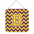 CarolineS Treasures Chevron Purple And Gold Letter D Wall Or Door Hanging Prints Cj1041Dds66, 6 Inch  Inch  H X 6 Inch  Inch  W