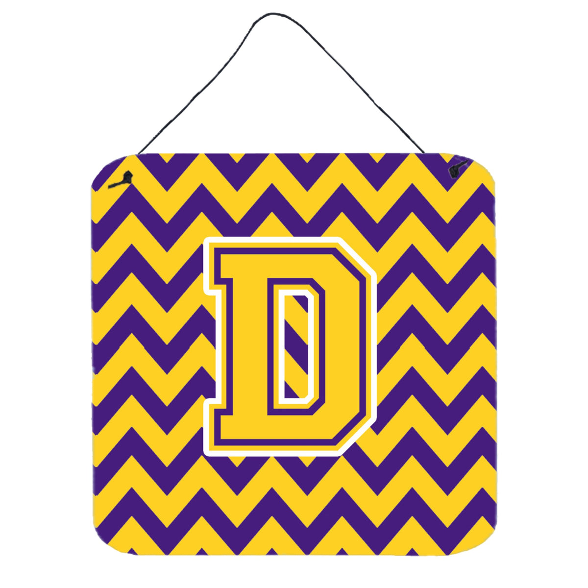 CarolineS Treasures Chevron Purple And Gold Letter D Wall Or Door Hanging Prints Cj1041Dds66, 6 Inch  Inch  H X 6 Inch  Inch  W