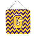 CarolineS Treasures Chevron Purple And Gold Letter G Wall Or Door Hanging Prints Cj1041Gds66, 6 Inch  Inch  H X 6 Inch  Inch  W