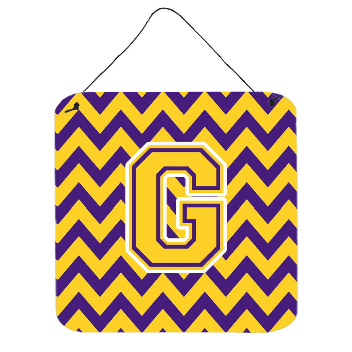 CarolineS Treasures Chevron Purple And Gold Letter G Wall Or Door Hanging Prints Cj1041Gds66, 6 Inch  Inch  H X 6 Inch  Inch  W