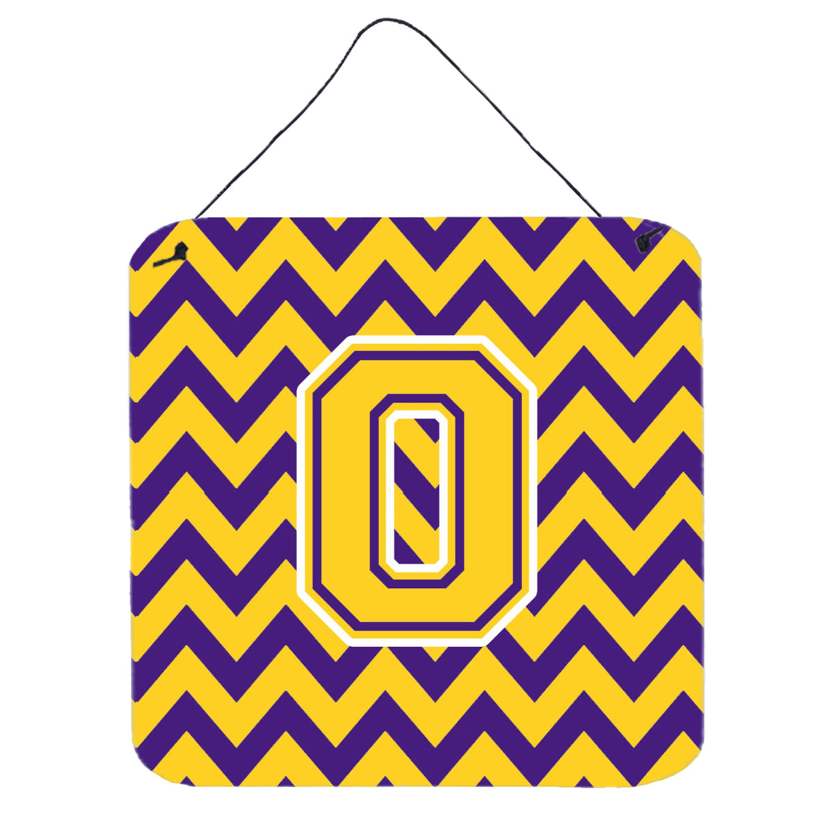 CarolineS Treasures Chevron Purple And Gold Letter O Wall Or Door Hanging Prints Cj1041Ods66, 6 Inch  Inch  H X 6 Inch  Inch  W