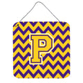 CarolineS Treasures Chevron Purple And Gold Letter P Wall Or Door Hanging Prints Cj1041Pds66, 6 Inch  Inch  H X 6 Inch  Inch  W