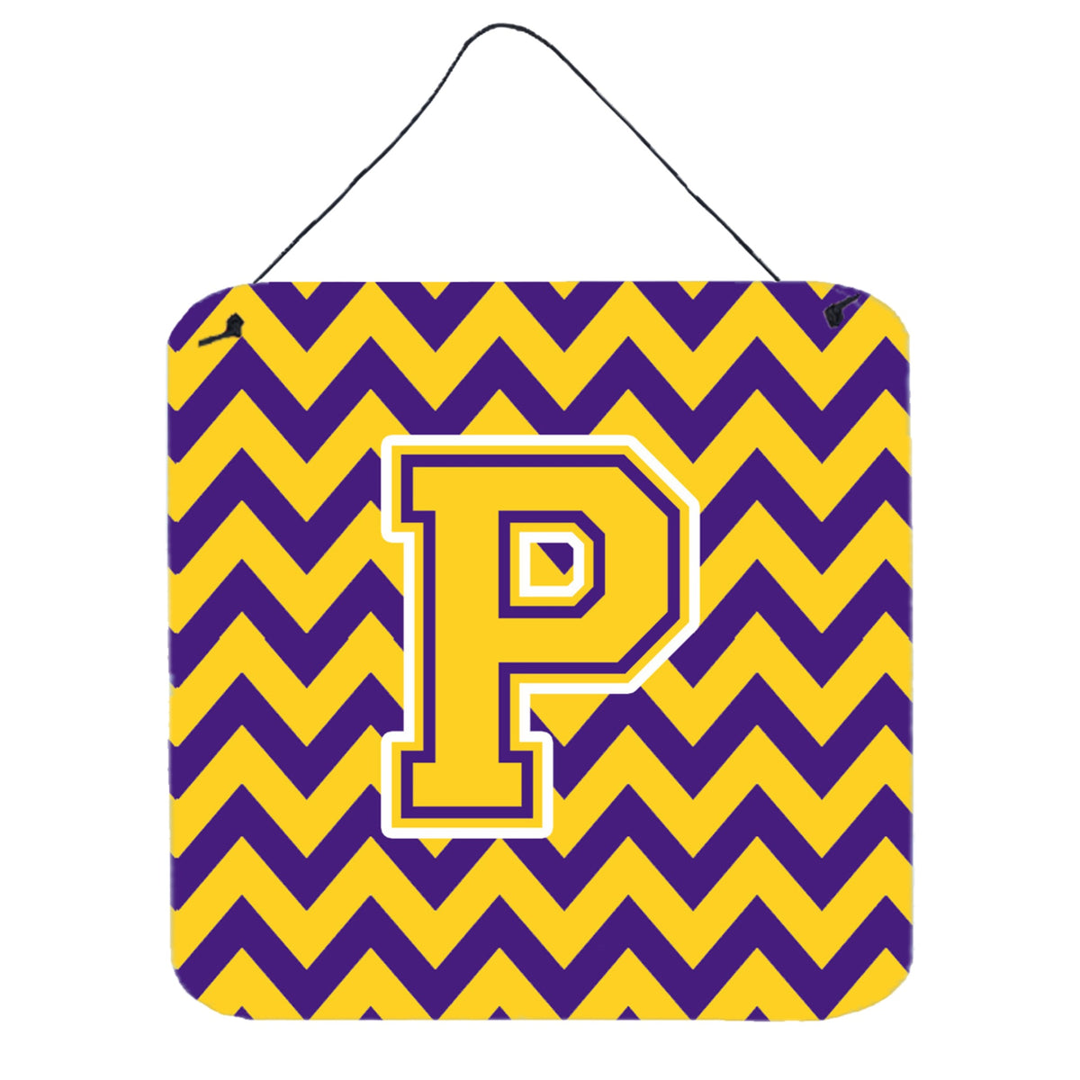 CarolineS Treasures Chevron Purple And Gold Letter P Wall Or Door Hanging Prints Cj1041Pds66, 6 Inch  Inch  H X 6 Inch  Inch  W