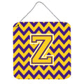 CarolineS Treasures Chevron Purple And Gold Letter Z Wall Or Door Hanging Prints Cj1041Zds66, 6 Inch  Inch  H X 6 Inch  Inch  W