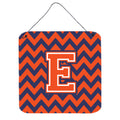 CarolineS Treasures Chevron Orange And Blue Letter E Wall Or Door Hanging Prints Cj1042Eds66, 6 Inch  Inch  H X 6 Inch  Inch  W
