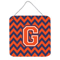 CarolineS Treasures Chevron Orange And Blue Letter G Wall Or Door Hanging Prints Cj1042Gds66, 6 Inch  Inch  H X 6 Inch  Inch  W