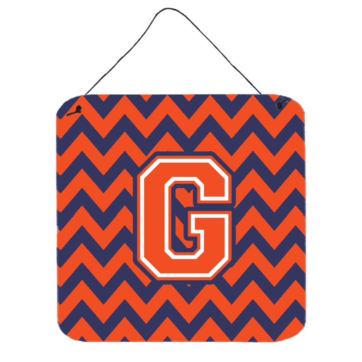 CarolineS Treasures Chevron Orange And Blue Letter G Wall Or Door Hanging Prints Cj1042Gds66, 6 Inch  Inch  H X 6 Inch  Inch  W