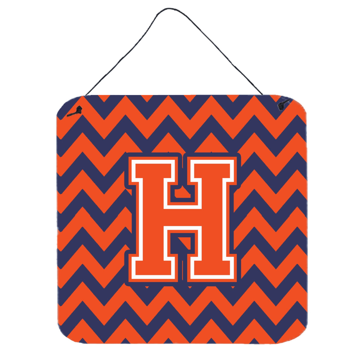 CarolineS Treasures Chevron Orange And Blue Letter H Wall Or Door Hanging Prints Cj1042Hds66, 6 Inch  Inch  H X 6 Inch  Inch  W