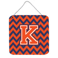 CarolineS Treasures Chevron Orange And Blue Letter K Wall Or Door Hanging Prints Cj1042Kds66, 6 Inch  Inch  H X 6 Inch  Inch  W