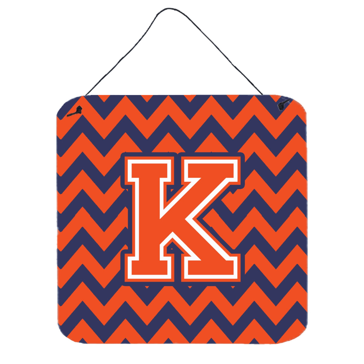 CarolineS Treasures Chevron Orange And Blue Letter K Wall Or Door Hanging Prints Cj1042Kds66, 6 Inch  Inch  H X 6 Inch  Inch  W