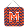 CarolineS Treasures Chevron Orange And Blue Letter M Wall Or Door Hanging Prints Cj1042Mds66, 6 Inch  Inch  H X 6 Inch  Inch  W
