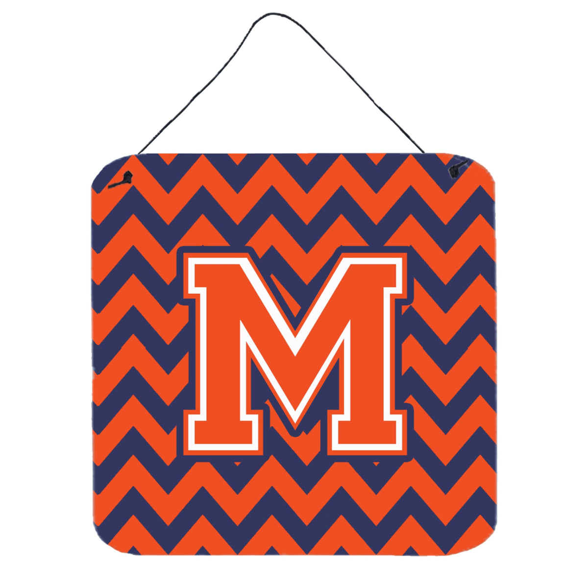 CarolineS Treasures Chevron Orange And Blue Letter M Wall Or Door Hanging Prints Cj1042Mds66, 6 Inch  Inch  H X 6 Inch  Inch  W