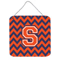 CarolineS Treasures Chevron Orange And Blue Letter S Wall Or Door Hanging Prints Cj1042Sds66, 6 Inch  Inch  H X 6 Inch  Inch  W