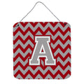 CarolineS Treasures Chevron Crimson And Grey Letter Wall Or Door Hanging Prints Cj1043Ads66, 6 Inch  Inch  H X 6 Inch  Inch  W