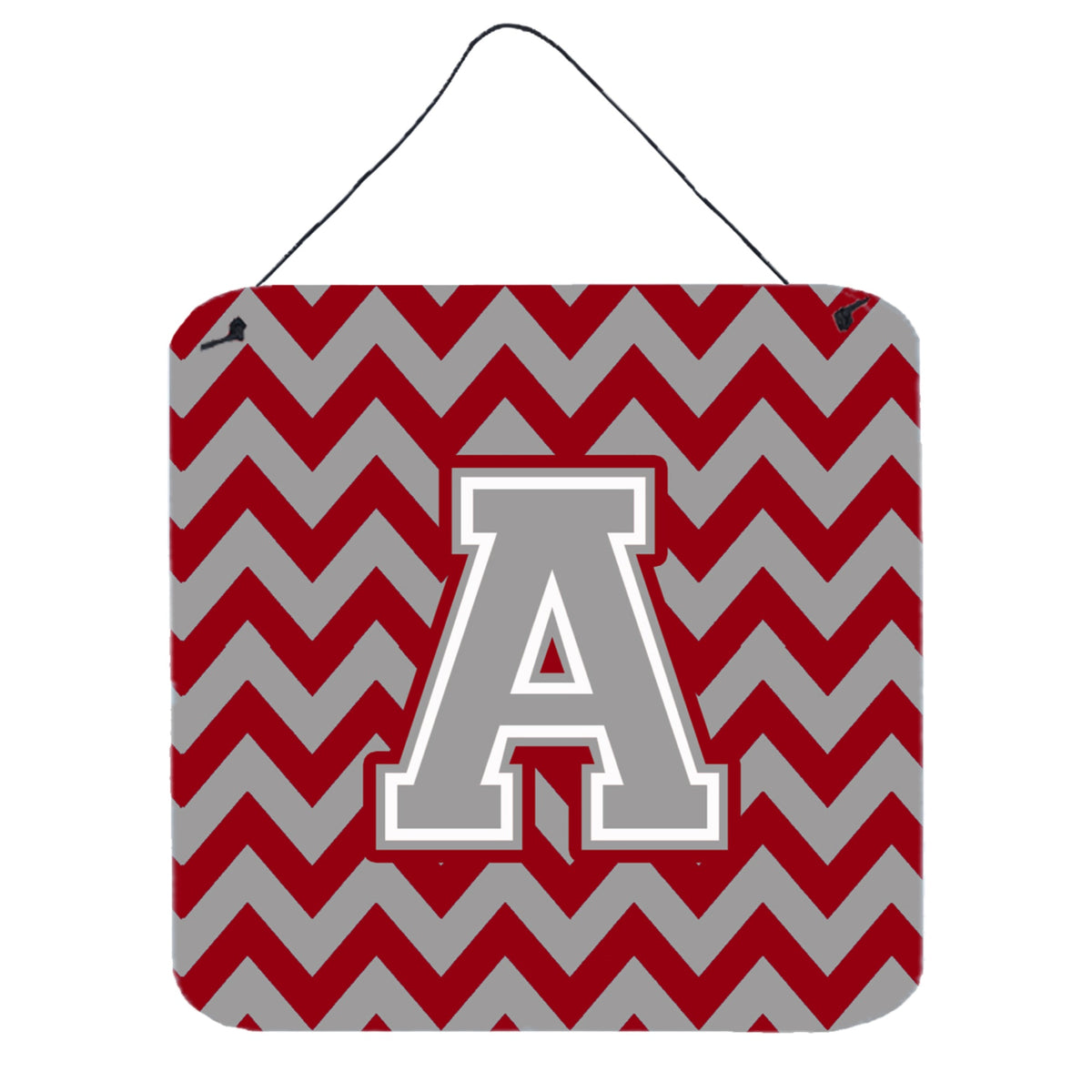 CarolineS Treasures Chevron Crimson And Grey Letter Wall Or Door Hanging Prints Cj1043Ads66, 6 Inch  Inch  H X 6 Inch  Inch  W