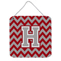 CarolineS Treasures Chevron Crimson And Grey Letter H Wall Or Door Hanging Prints Cj1043Hds66, 6 Inch  Inch  H X 6 Inch  Inch  W
