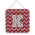 CarolineS Treasures Chevron Crimson And Grey Letter K Wall Or Door Hanging Prints Cj1043Kds66, 6 Inch  Inch  H X 6 Inch  Inch  W