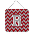 CarolineS Treasures Chevron Crimson And Grey Letter R Wall Or Door Hanging Prints Cj1043Rds66, 6 Inch  Inch  H X 6 Inch  Inch  W