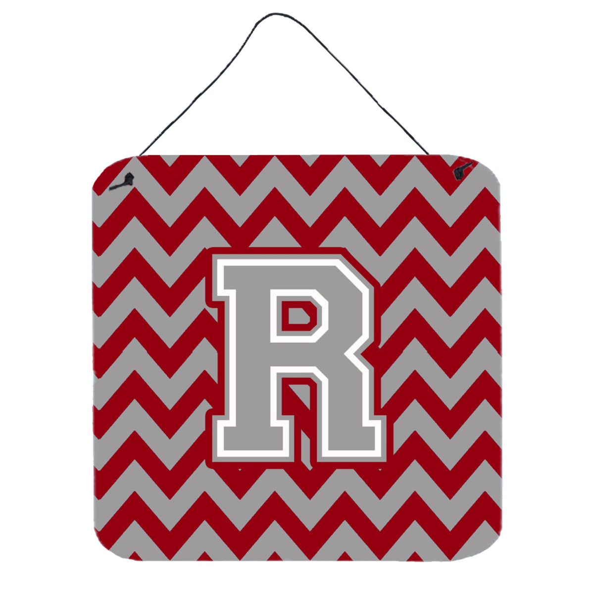 CarolineS Treasures Chevron Crimson And Grey Letter R Wall Or Door Hanging Prints Cj1043Rds66, 6 Inch  Inch  H X 6 Inch  Inch  W