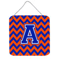 CarolineS Treasures Letter Wall Or Door Hanging Prints Cj1044Ads66, 6 Inch  Inch  H X 6 Inch  Inch  W, Chevron  Blue And Orange