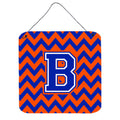 CarolineS Treasures Letter B Wall Or Door Hanging Prints Cj1044Bds66, 6 Inch  Inch  H X 6 Inch  Inch  W, Chevron  Blue And Orange