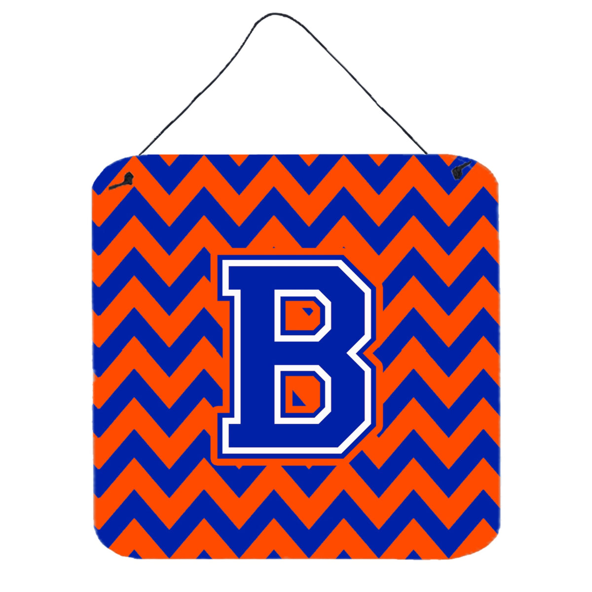 CarolineS Treasures Letter B Wall Or Door Hanging Prints Cj1044Bds66, 6 Inch  Inch  H X 6 Inch  Inch  W, Chevron  Blue And Orange