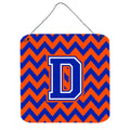 CarolineS Treasures Letter D Wall Or Door Hanging Prints Cj1044Dds66, 6 Inch  Inch  H X 6 Inch  Inch  W, Chevron  Blue And Orange