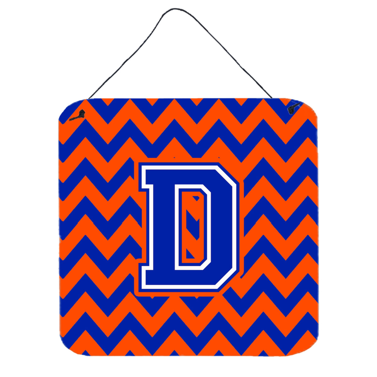 CarolineS Treasures Letter D Wall Or Door Hanging Prints Cj1044Dds66, 6 Inch  Inch  H X 6 Inch  Inch  W, Chevron  Blue And Orange