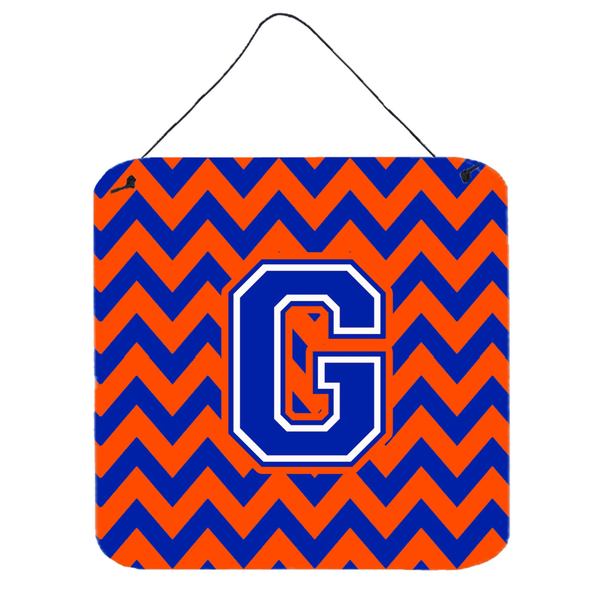 CarolineS Treasures Letter G Wall Or Door Hanging Prints Cj1044Gds66, 6 Inch  Inch  H X 6 Inch  Inch  W, Chevron  Blue And Orange