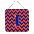 CarolineS Treasures Letter Wall Or Door Hanging Prints Cj1044Ids66, 6 Inch  Inch  H X 6 Inch  Inch  W, Chevron  Blue And Orange